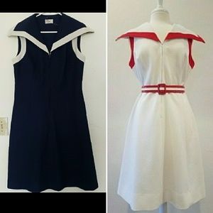 Paul of California vintage blue and white dress